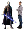 Life-size cardboard standee of Count Dooku with model.