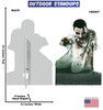 Rising Zombie Teen Outdoor Standee with Front and Back Dimensions.