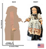 Life-size cardboard standee of a Creepy Doll with back and front dimensions.