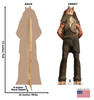 Life-size cardboard standee of Jar Jar Binks™ with back and front dimensions.