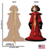 Life-size cardboard standee of Queen Amidala™ with back and front dimensions.