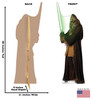 Life-size cardboard standee of Jedi Master Kelnacca with back and front dimensions.