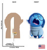 Life-size cardboard standee of Sadness from Inside Out 2 with back and front dimensions.