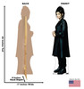 Life-size cardboard standee of Lydia Deetz with back and front dimensions.