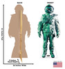 Life-size cardboard standee of Green Ghost with back and front dimensions.