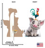 Life-size cardboard standee of Pua & Heihei with back and front dimensions.