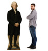 Life-size cardboard standee of Thomas Jefferson with model.