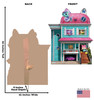 Life-size Cardboard standee of Gabby's Dollhouse with back and front dimensions.