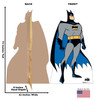 Life-size Cardboard standee of Batman (Animated Series 1992) with back and front dimensions.