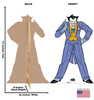 Life-size Cardboard standee of The Joker (Animated Series 1992) with back and front dimensions.