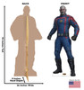 Life-size Cardboard standee of Drax with back and front dimensions.