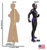 Life-size Cardboard standee of Cassie with back and front dimensions.