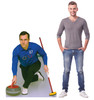 Life-size Cardboard standee of an Olympic Curler 67 with model.