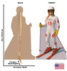 Life-size Cardboard standee of an Olympic Downhill Skier Female with back and front dimensions.