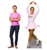 Life-size Cardboard standee of an Olympic Figure Skater Female with model.