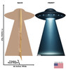 Life-size Cardboard standee of a Flying Saucer with back and front dimensions.