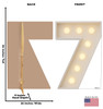Life-size Cardboard standee of Marquee 7 with back and front dimensions.