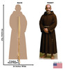 Life-size Cardboard standee of a Monk with back and front dimensions.
