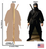 Life-size Cardboard standee of a Ninja with back and front dimensions.