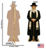 Life-size Cardboard standee of a Rabbi with back and front dimensions.