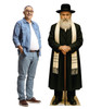 Life-size Cardboard standee of a Rabbi with model.