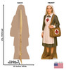 Life-size Cardboard standee of a Red Cross Worker with back and front dimensions.