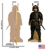 Life-size Cardboard standee of a Samurai Warrior with back and front dimensions.