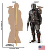 Life-size Cardboard standee of The Mandalorian™ & Grogu™ with back and front dimensions.