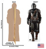 Life-size Cardboard standee of The Mandalorian™ with back and front dimensions.