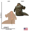 Life-size Cardboard standee of Rotta the Hutt™ with back and front dimensions.