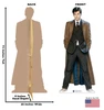 Life-size Cardboard standee of the Tenth Doctor Who with back and front dimensions.