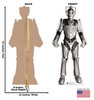 Life-size Cardboard standee of Cybus Cyberman with back and front dimensions.