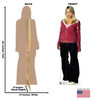 Life-size Cardboard standee of Rose Tyler with back and front dimensions.