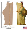 Life-size cardboard standee of Athena Greek God with back and front dimensions.