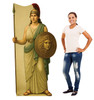 Life-size cardboard standee of Athena Greek God with model.