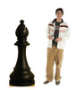 Life-size cardboard standee of Chess Bishop Black with Model.