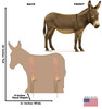 Life-size cardboard standee of a Donkey with back and front dimensions.