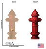 Life-size cardboard standee of a Fire Hydrant with back and front dimensions.