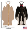 Life-size cardboard standee of Mothman with back and front dimensions.