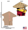 Life-size cardboard standee of Asian Warrior with back and front dimensions.