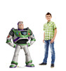 Life-size cardboard standee of Buzz Lightyear with model.