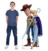 Life-size cardboard standee of Woody & Bo Peep with model.