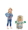 Life-size cardboard standee of Karen Beverly with model.