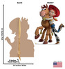 Life-size cardboard standee of Jesse & Bullseye with back and front dimensions.