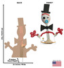 Life-size cardboard standee of Forky with back and front dimensions.