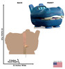 Life-size cardboard standee of Atlas with back and front dimensions.