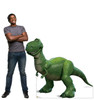 Life-size cardboard standee of Rex with model.