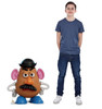 Life-size cardboard standee of Mr. Potato Head with model.