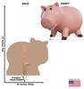 Life-size cardboard standee of Hamm with back and front dimensions.