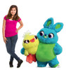 Life-size cardboard standee of Ducky & Bunny with model.